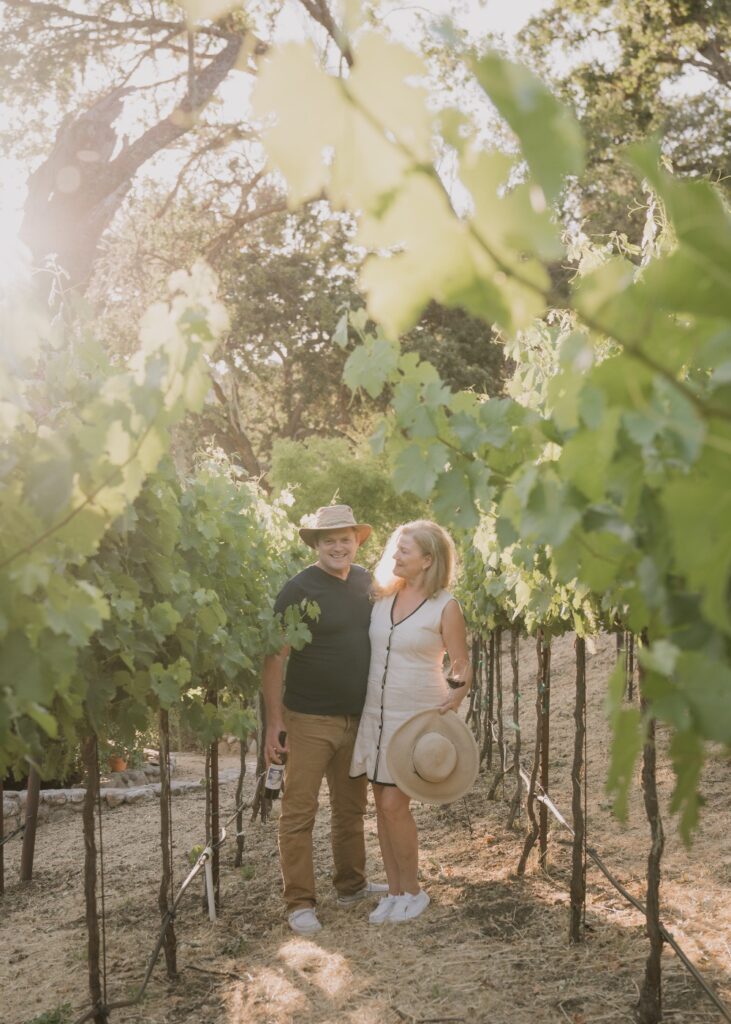 Aubrey and Daniel Duerr strolling the VINCENT VINES vineyard
